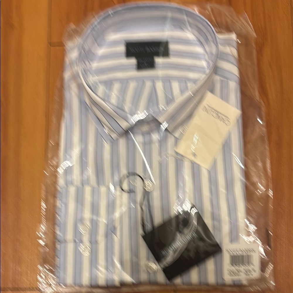 Scott Barber Sky Dress Shirt with Classic Stripes